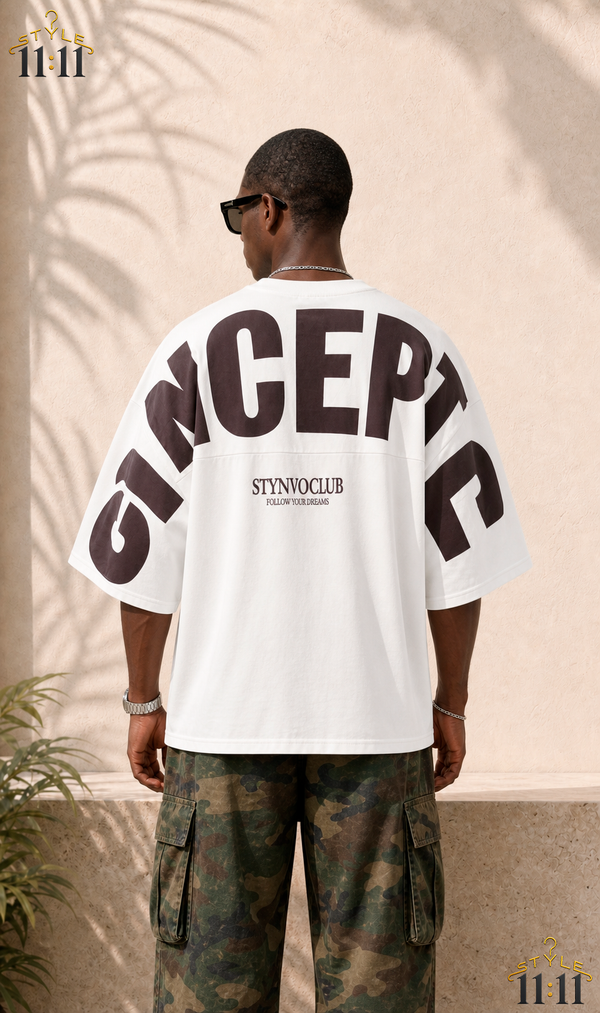Camiseta STYNVO Hombro Caído 💥 $25 | Estampado Urbano Oversize