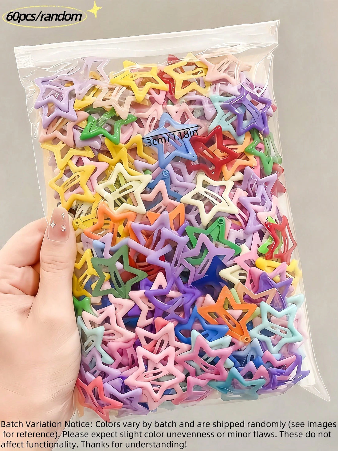 Pack 60 Pinzas Estrella Y2K ⭐ $5 | Colores Metálicos para el Cabello