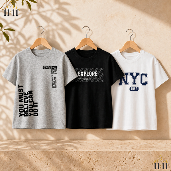 Camiseta para Niño 🧒 $8 | Gráfico Urbano, Cuello Redondo | Talla 5 Años