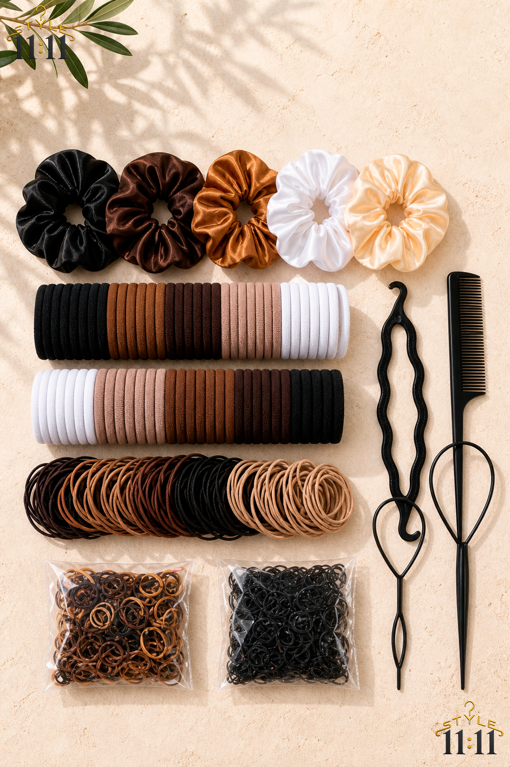 Kit 1159 Accesorios para el Cabello 🎀 $10 | Coleteros, Ligas y Pinzas