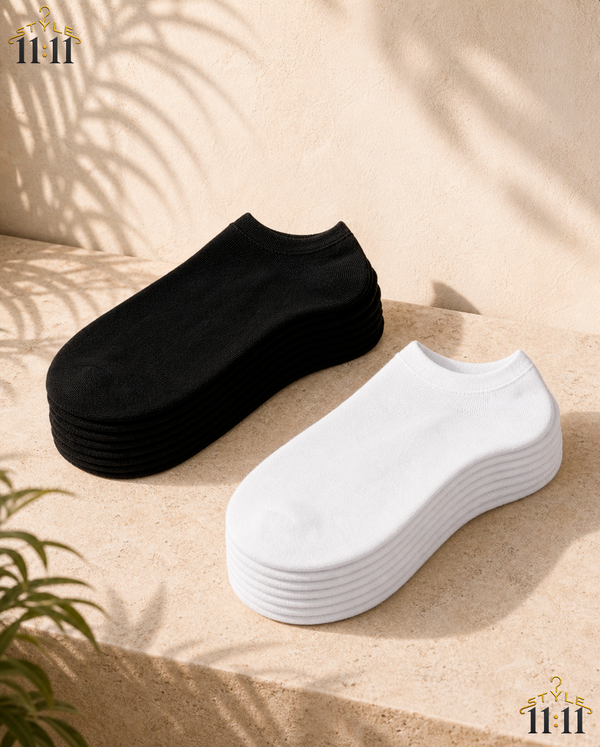 Calcetines Invisibles 🔥 2 Pares por $1 | Cómodos y Transpirables | Negros y Blancos