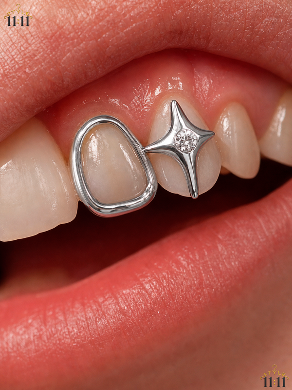 Joyería Dental Estrella 💎 $7 | Con Circonita Brillante | Plateado