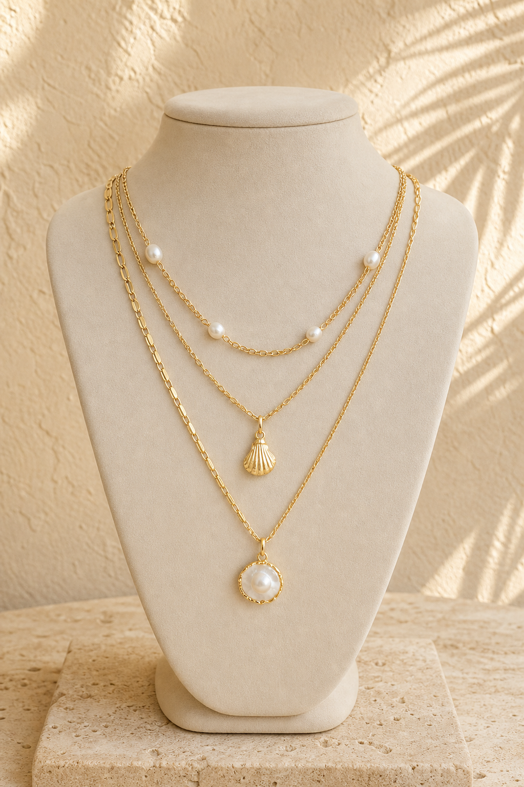 Collar Marino Shescity 🌊 $10 | Concha y Perla | Dorado