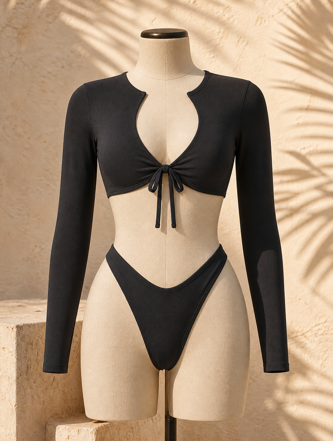 Traje de Baño Swim SXY 🖤 $22 | Escote Profundo + Manga Larga | Talla S