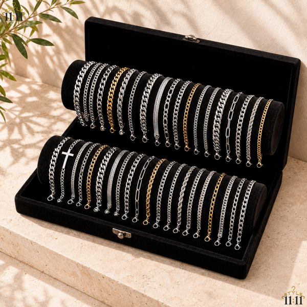 Pulsera Eslabón Cubano 🖤 $1.50 c/u | ¡2 por $3! | Acero para Hombre