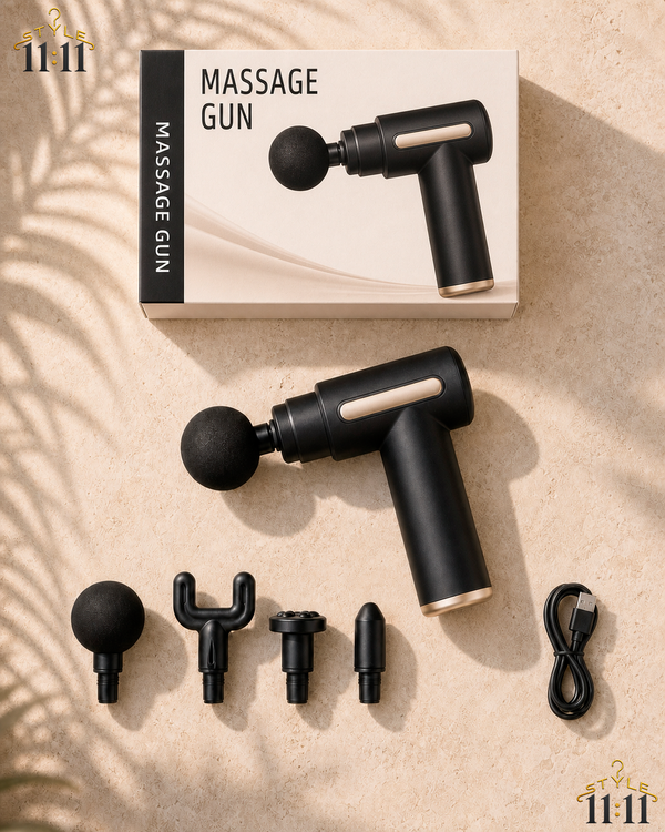 Pistola de Masaje Muscular 💆 $20 | Pantalla LCD Táctil, Silenciosa | Negra