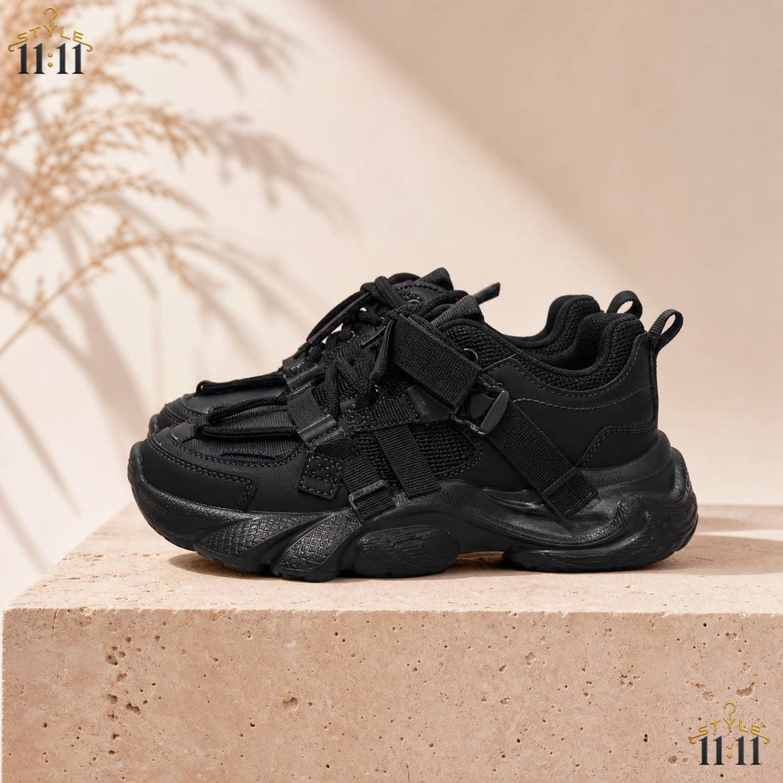 Zapatillas Retro para Niños 👟 $21 | Suela Gruesa Antideslizante | Negro
