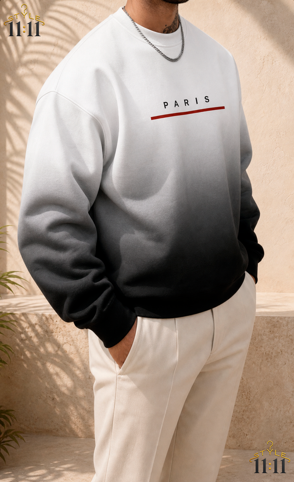 Sudadera Holgada Manfinity París 🖤 $18 | Degradado Manga Larga | Talla XXL