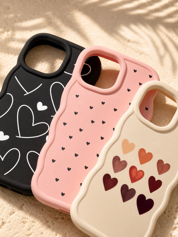 Funda de Silicona con Corazones 💗 $5 c/u | Estilo Dopamina | iPhone 13 Pro Max
